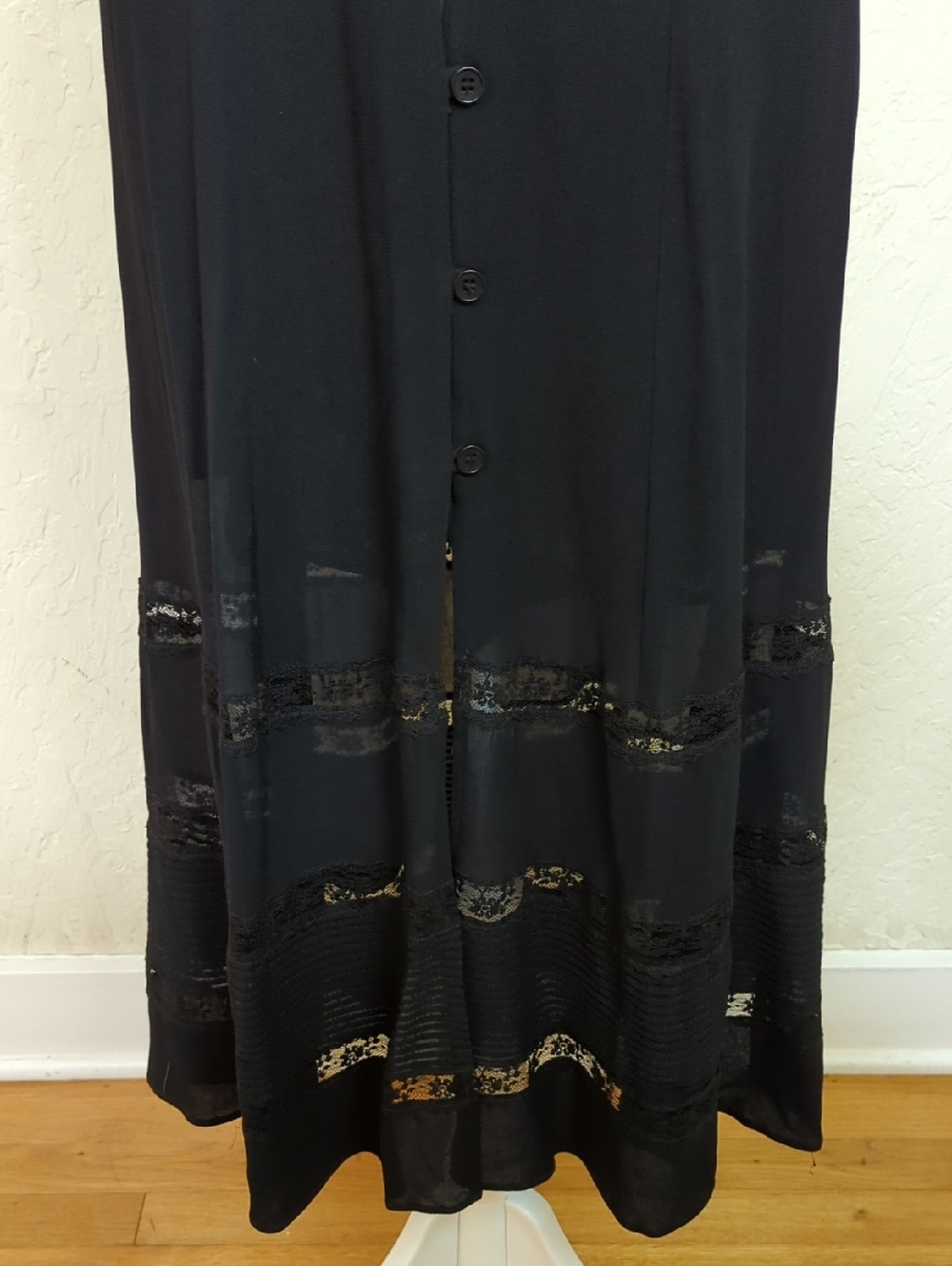 Reformation Black Lace-Panel Midi Slip Dress - Picture 11 of 16